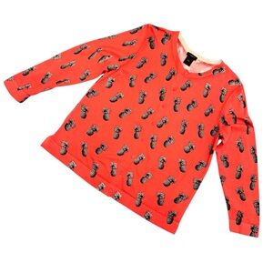 Ann Taylor Coral Pineapple Knit Cardigan Sweater Women’s Large